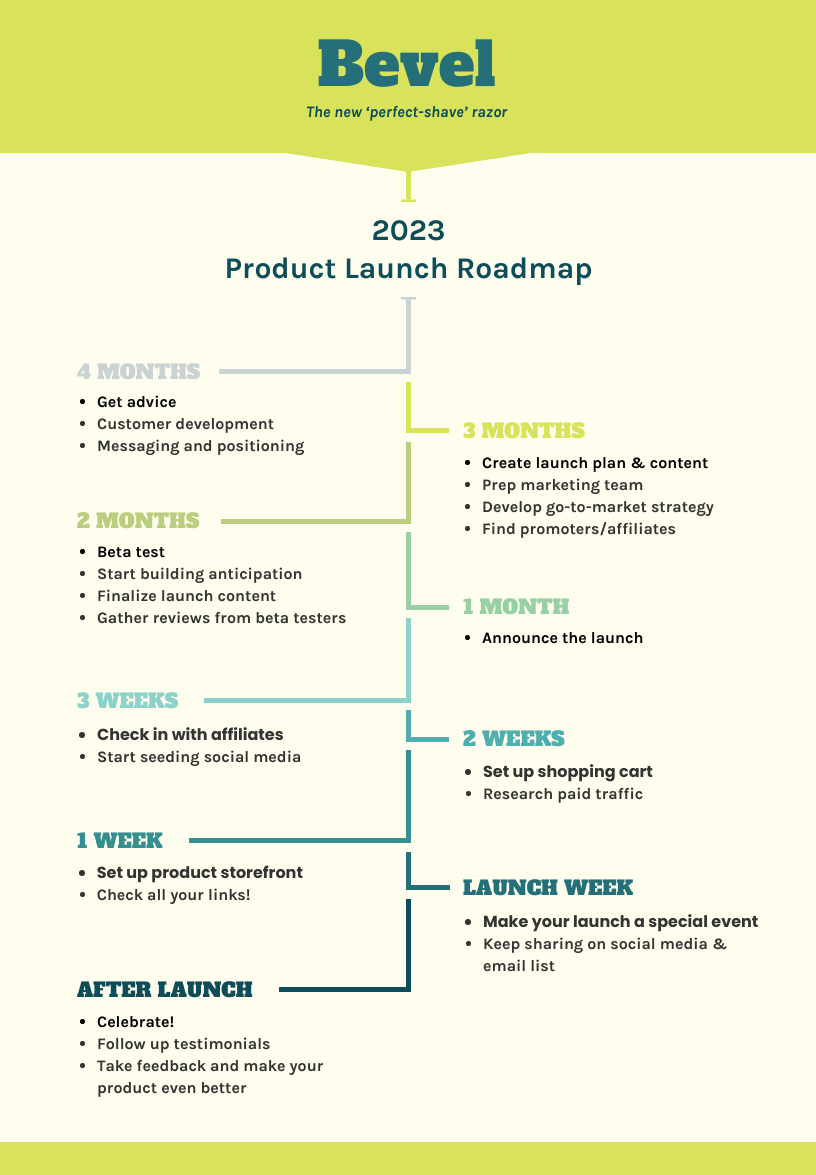 example of product launch roadmap